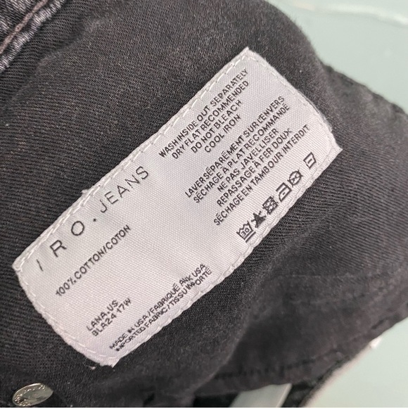 Iro Jeans Black Faded Distressed Sz 27 - Picture 6 of 7